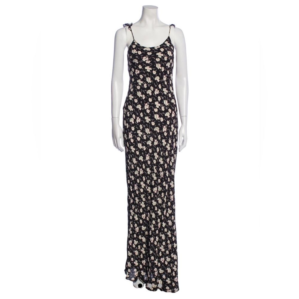 Doen black floral slip dress, XS